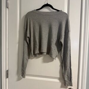 Aritzia TNA Grey Waffle Knit Thermal